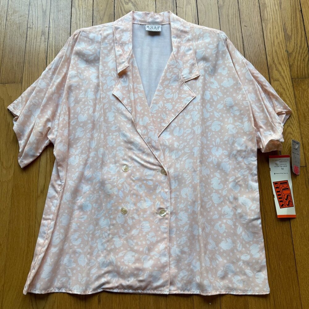 Vintage Blouse Lot (4) - Alfred Dunner & Russ Size XL Floral Button-Up Shirt - Picture 14 of 16